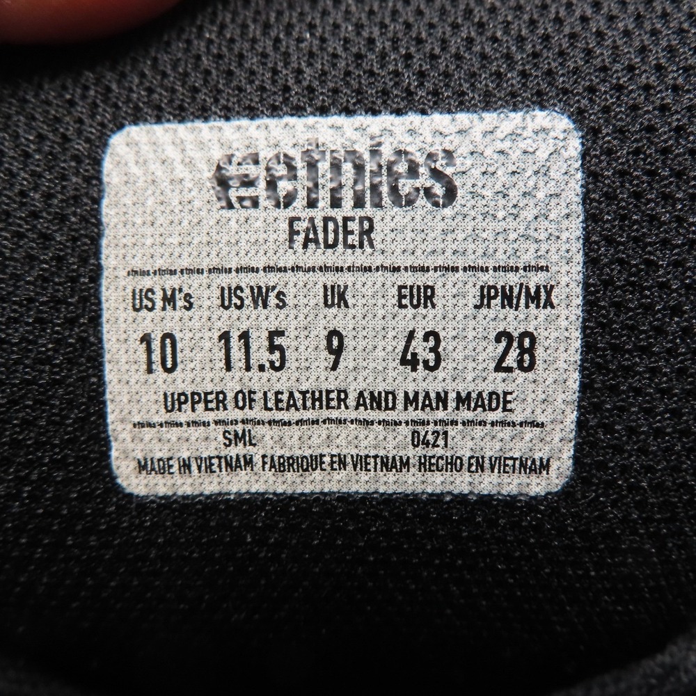 Etnies Fader Skate Shoes Gray Gum Mens 10 Suede Lace Up Sneakers with Box - Picture 12 of 14